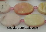 COP1436 15.5 inches 10*16mm oval natural pink opal gemstone beads