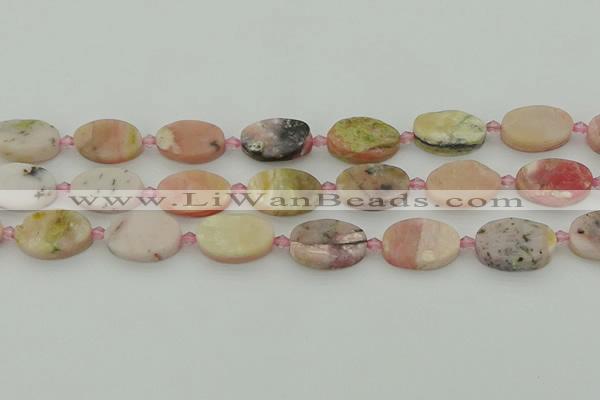 COP1438 15.5 inches 15*20mm oval natural pink opal gemstone beads