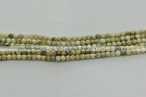 COP1470 15.5 inches 4mm faceted round African opal gemstone beads