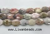 COP1496 18*25mm - 20*28mm faceted octagonal natural pink opal beads