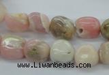 COP15 15.5 inches 10*12mm nugget natural pink opal beads wholesale