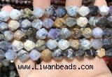 COP1518 15.5 inches 10mm faceted nuggets amethyst sage opal beads