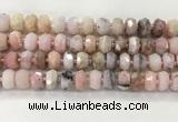 COP1550 15.5 inches 6*10mm - 8*11mm faceted tyre natural pink opal beads