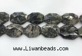 COP1552 30*40mm - 35*45mm faceted octagonal grey opal beads