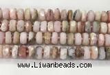 COP1553 15.5 inches 6*12mm - 8*13mm faceted tyre natural pink opal beads