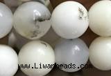 COP1585 15.5 inches 8mm round white opal gemstone beads