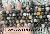 COP1609 15.5 inches 6mm faceted round moss opal beads