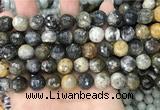 COP1612 15.5 inches 12mm faceted round moss opal beads