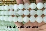 COP1639 15.5 inches 14mm round natural green opal beads