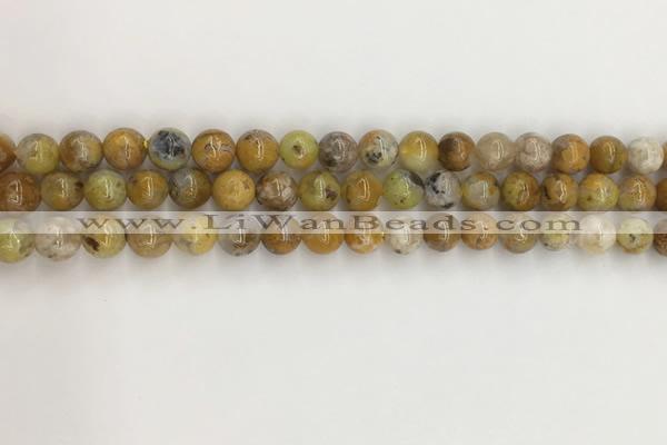 COP1670 15.5 inches 6mm round yellow opal gemstone beads