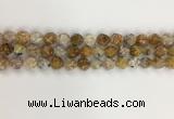 COP1675 15.5 inches 6mm faceted nuggets yellow opal gemstone beads