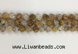 COP1677 15.5 inches 10mm faceted nuggets yellow opal gemstone beads