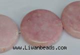 COP168 15.5 inches 30mm flat round pink opal gemstone beads