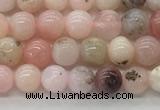 COP1701 15.5 inches 4mm round natural pink opal gemstone beads