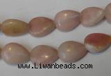 COP171 15.5 inches 10*14mm flat teardrop pink opal gemstone beads