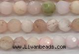 COP1710 15.5 inches 4mm faceted round natural pink opal beads