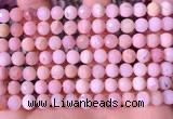 COP1742 15.5 inches 6mm faceted round natural pink opal beads