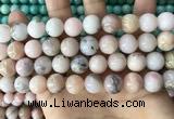 COP1751 15.5 inches 12mm round natural pink opal beads wholesale