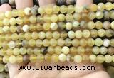 COP1766 15.5 inches 6mm round matte yellow opal beads wholesale