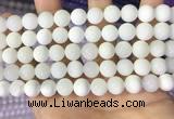 COP1772 15.5 inches 8mm round white opal gemstone beads