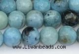 COP1790 15.5 inches 6mm round blue opal gemstone beads