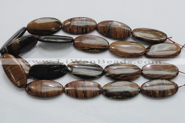 COP218 15.5 inches 20*40mm oval natural brown opal gemstone beads