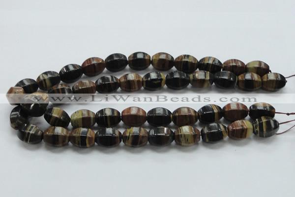 COP240 15.5 inches 13*18mm faceted rice natural brown opal gemstone beads