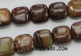 COP243 15.5 inches 12*12mm square natural brown opal gemstone beads