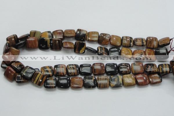 COP244 15.5 inches 14*14mm square natural brown opal gemstone beads