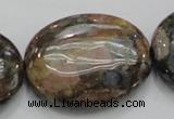 COP259 15.5 inches 30*40mm oval natural grey opal gemstone beads