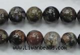 COP267 15.5 inches 12mm round natural grey opal gemstone beads