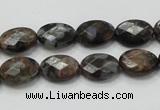 COP273 15.5 inches 10*14mm faceted oval natural grey opal gemstone beads