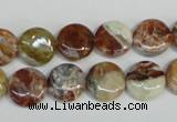 COP309 15.5 inches 12mm flat round brandy opal gemstone beads wholesale