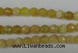 COP334 15.5 inches 6mm faceted round yellow opal gemstone beads