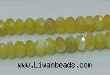 COP352 15.5 inches 5*8mm faceted rondelle yellow opal gemstone beads wholes