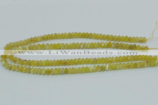 COP352 15.5 inches 5*8mm faceted rondelle yellow opal gemstone beads wholes