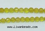 COP353 15.5 inches 6mm faceted round yellow opal gemstone beads wholesale