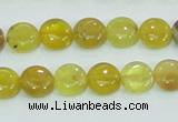 COP359 15.5 inches 10mm coin yellow opal gemstone beads wholesale