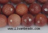 COP445 15.5 inches 12mm faceted round African blood jasper beads