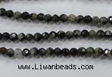 COP460 15.5 inches 4mm faceted round natural grey opal gemstone beads