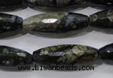 COP480 15.5 inches 10*30mm faceted rice natural grey opal beads