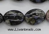 COP497 15.5 inches 12*16mm oval natural grey opal gemstone beads