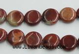 COP521 15.5 inches 12mm flat round red opal gemstone beads wholesale