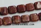 COP526 15.5 inches 12*12mm square red opal gemstone beads wholesale