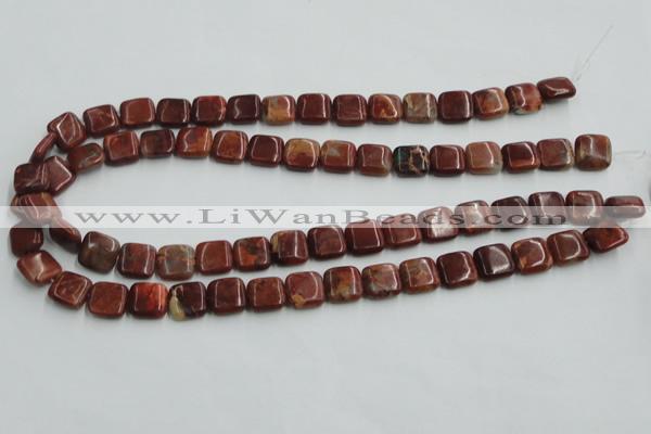 COP526 15.5 inches 12*12mm square red opal gemstone beads wholesale