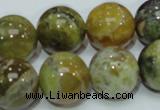 COP551 15.5 inches 18mm round yellow & green natural opal beads