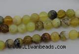 COP587 15.5 inches 6mm round natural yellow & green opal beads