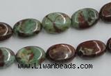 COP608 15.5 inches 10*14mm oval green opal gemstone beads wholesale