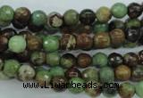 COP661 15.5 inches 6mm faceted round green opal gemstone beads