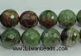 COP664 15.5 inches 12mm faceted round green opal gemstone beads